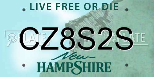 CZ8S2S New Hampshire License Plate