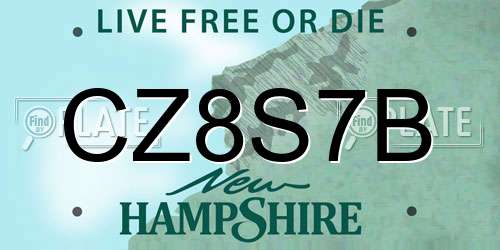 CZ8S7B New Hampshire License Plate