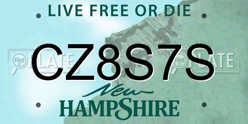 CZ8S7S New Hampshire License Plate