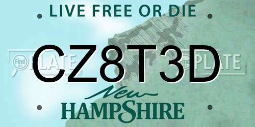 CZ8T3D New Hampshire License Plate