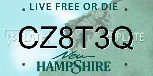 CZ8T3Q New Hampshire License Plate