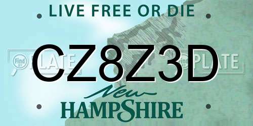 CZ8Z3D New Hampshire License Plate