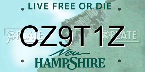 CZ9T1Z New Hampshire License Plate