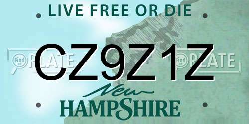 CZ9Z1Z New Hampshire License Plate