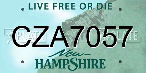 CZA7057 New Hampshire License Plate