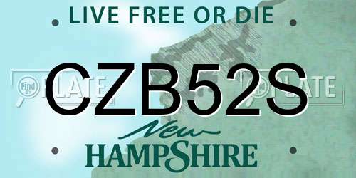 CZB52S New Hampshire License Plate