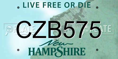 CZB575 New Hampshire License Plate