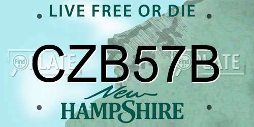 CZB57B New Hampshire License Plate