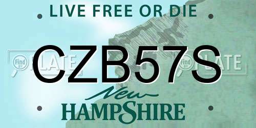 CZB57S New Hampshire License Plate