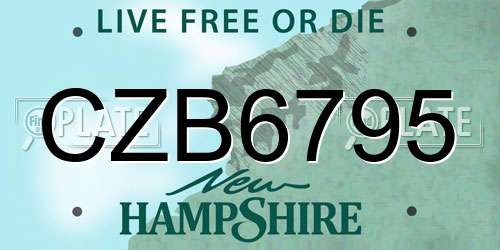 CZB6795 New Hampshire License Plate