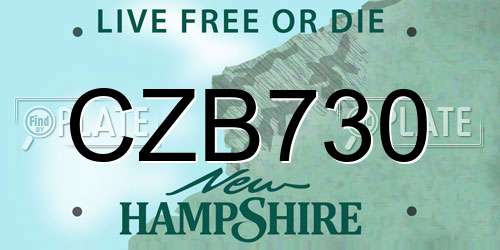 CZB730 New Hampshire License Plate