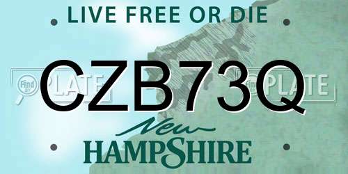 CZB73Q New Hampshire License Plate