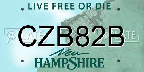 CZB82B New Hampshire License Plate