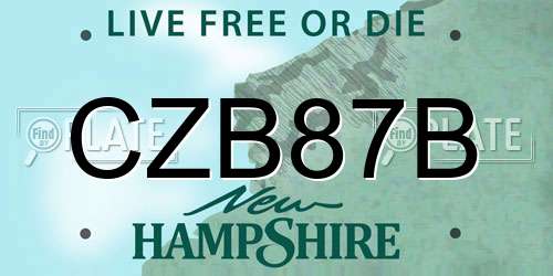 CZB87B New Hampshire License Plate