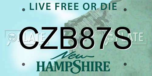 CZB87S New Hampshire License Plate