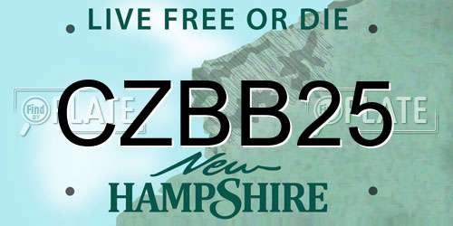 CZBB25 New Hampshire License Plate