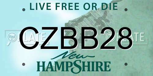 CZBB28 New Hampshire License Plate
