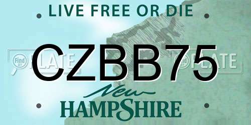 CZBB75 New Hampshire License Plate