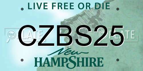 CZBS25 New Hampshire License Plate