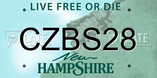 CZBS28 New Hampshire License Plate