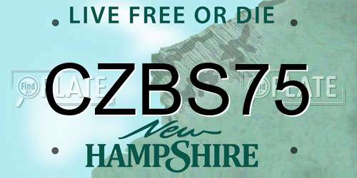 CZBS75 New Hampshire License Plate