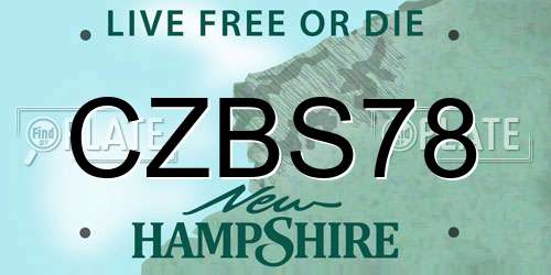 CZBS78 New Hampshire License Plate