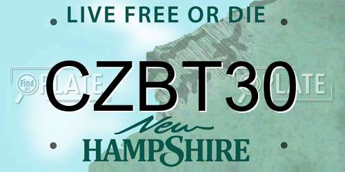 CZBT30 New Hampshire License Plate