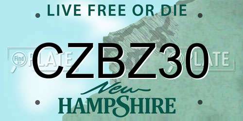 CZBZ30 New Hampshire License Plate