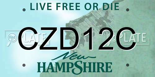 CZD12C New Hampshire License Plate