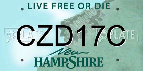 CZD17C New Hampshire License Plate