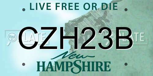 CZH23B New Hampshire License Plate