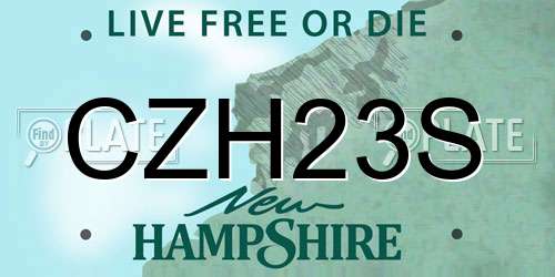 CZH23S New Hampshire License Plate