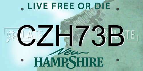 CZH73B New Hampshire License Plate
