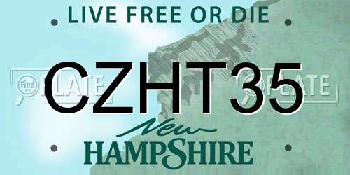 CZHT35 New Hampshire License Plate