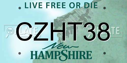 CZHT38 New Hampshire License Plate