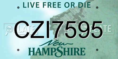 CZI7595 New Hampshire License Plate