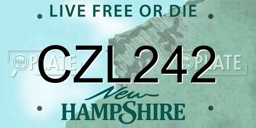 CZL242 New Hampshire License Plate