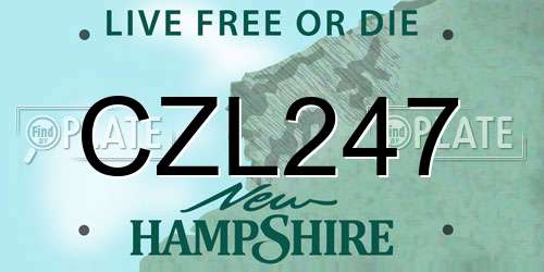 CZL247 New Hampshire License Plate