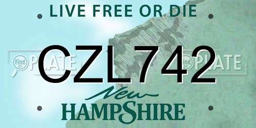 CZL742 New Hampshire License Plate