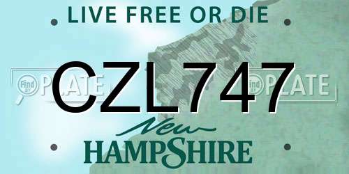 CZL747 New Hampshire License Plate
