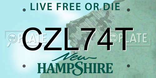 CZL74T New Hampshire License Plate