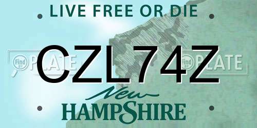 CZL74Z New Hampshire License Plate