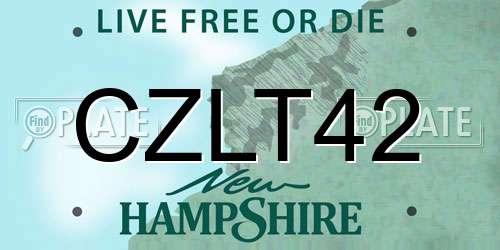 CZLT42 New Hampshire License Plate