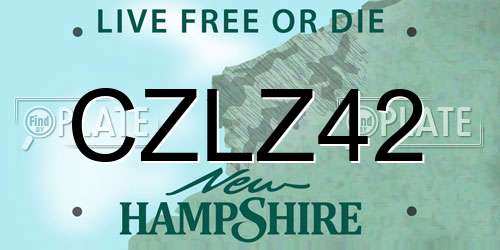 CZLZ42 New Hampshire License Plate