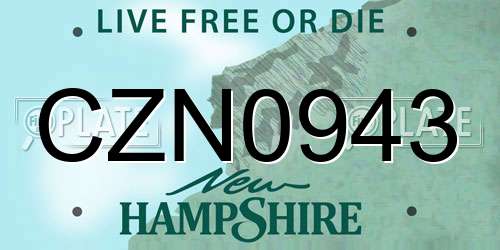 CZN0943 New Hampshire License Plate