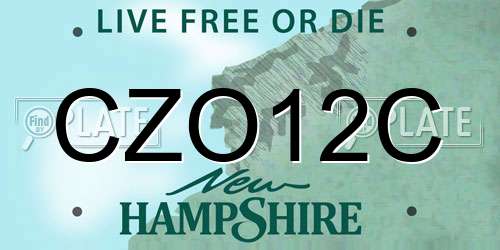 CZO12C New Hampshire License Plate