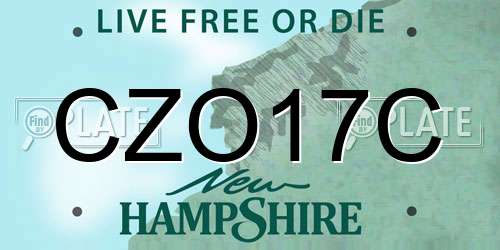 CZO17C New Hampshire License Plate