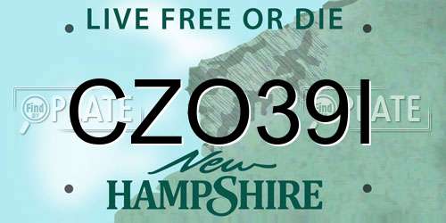 CZO39I New Hampshire License Plate