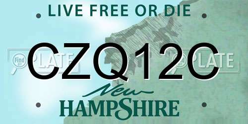 CZQ12C New Hampshire License Plate