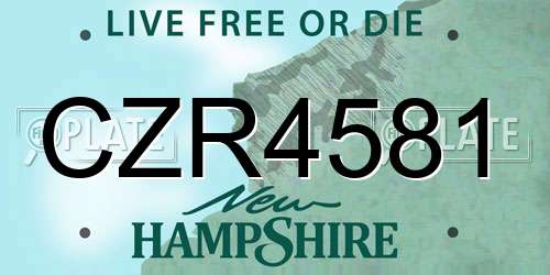 CZR4581 New Hampshire License Plate
